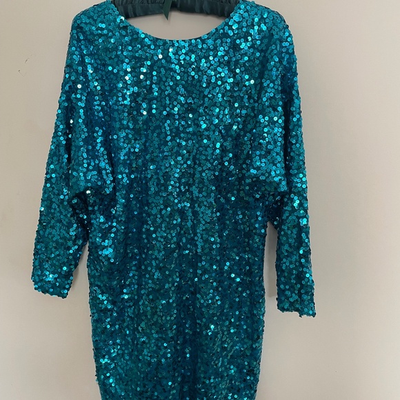 Vintage Turquoise Sequin Dress…Purchased in 1985…. - Picture 1 of 7
